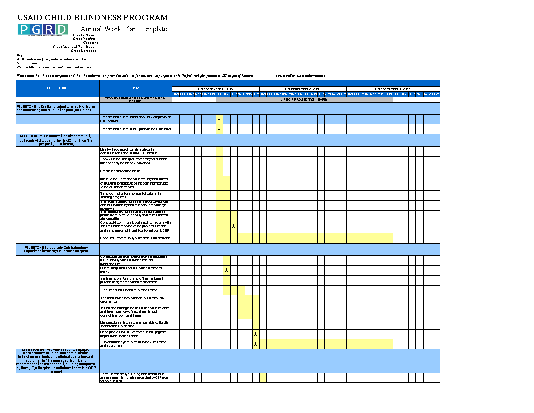 Detail Annual Work Plan Template Nomer 2
