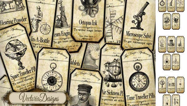 Detail Antique Label Template Nomer 25