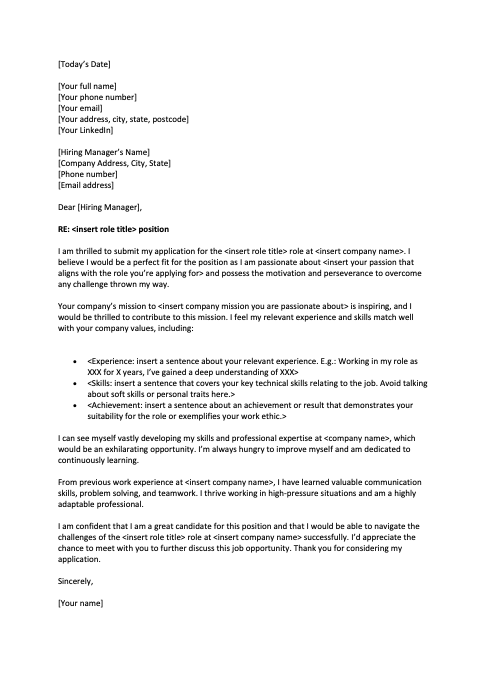 Detail Application Letter Template Nomer 46