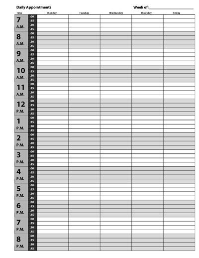 Detail Appointment Calendar Template Nomer 14