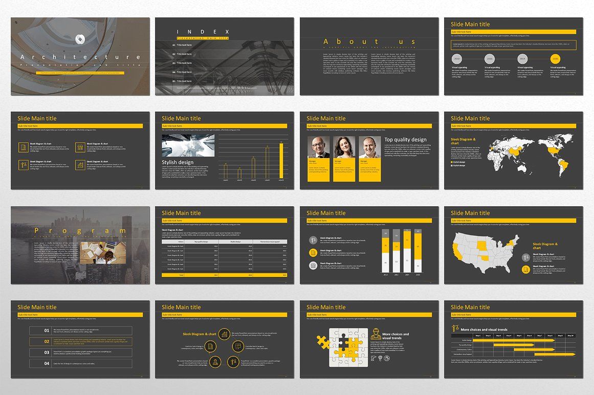 Detail Architecture Powerpoint Template Nomer 37