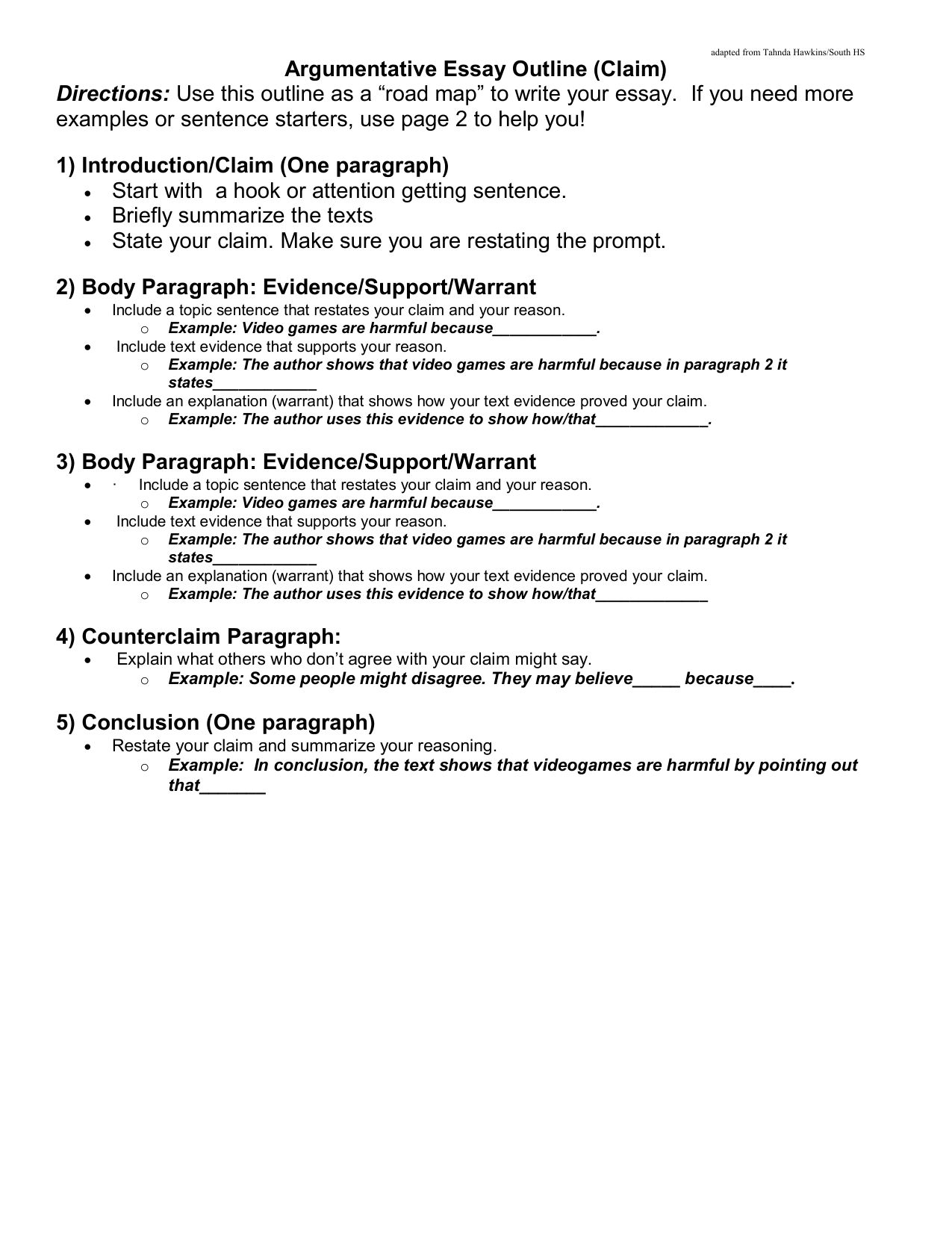 Detail Argumentative Essay Template Nomer 45