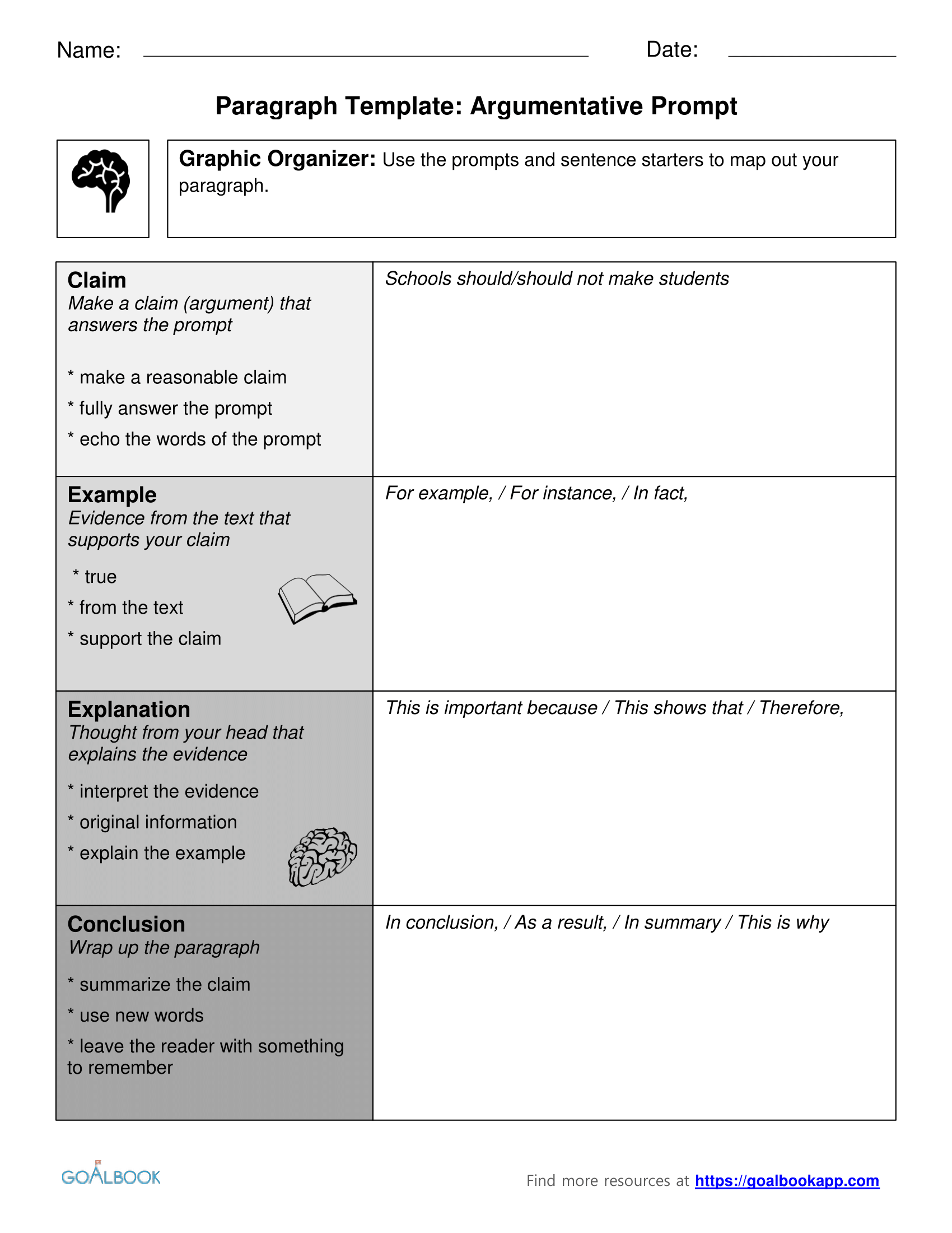 Argumentative Paragraph Template - KibrisPDR