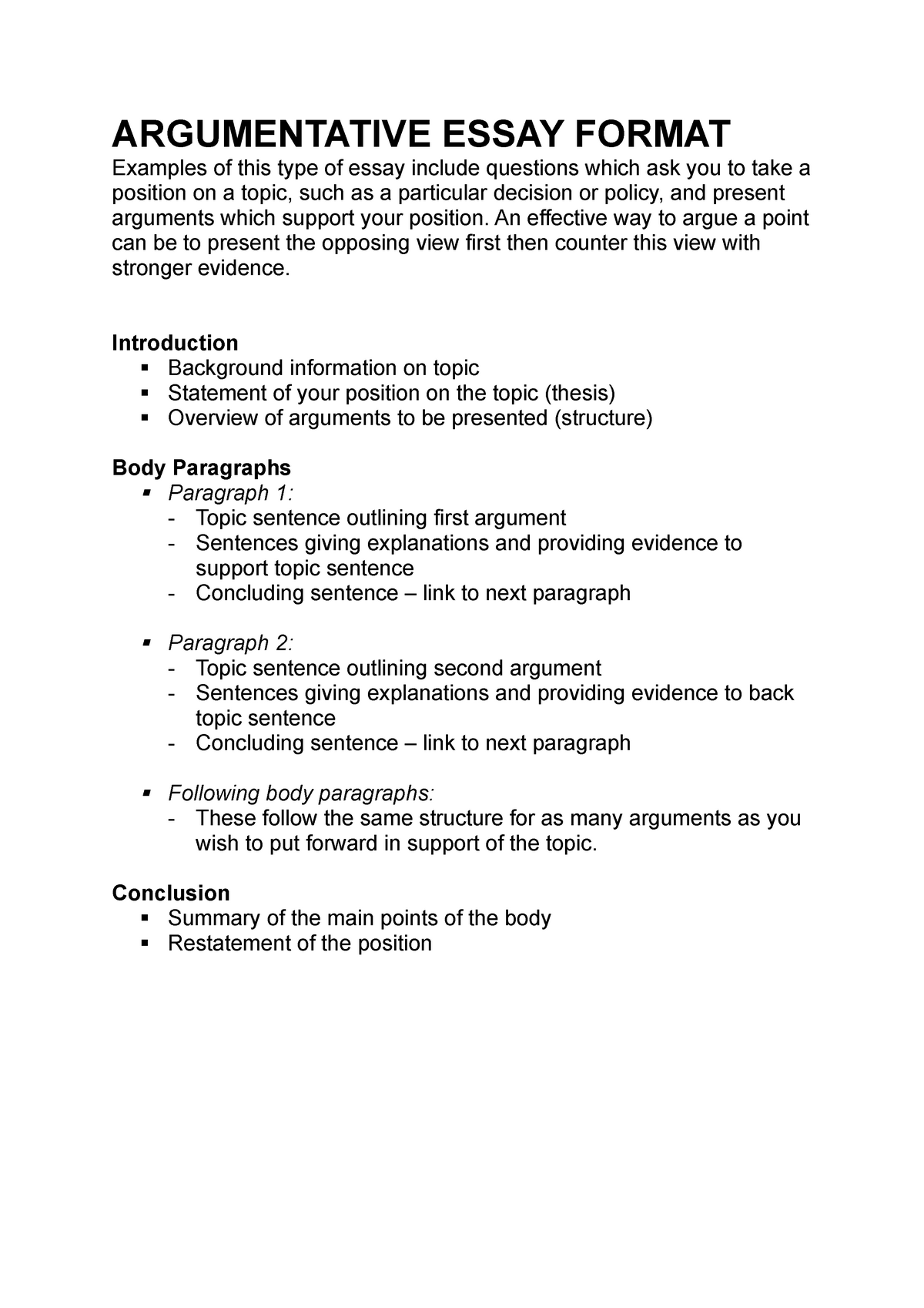 Detail Argumentative Paragraph Template Nomer 47