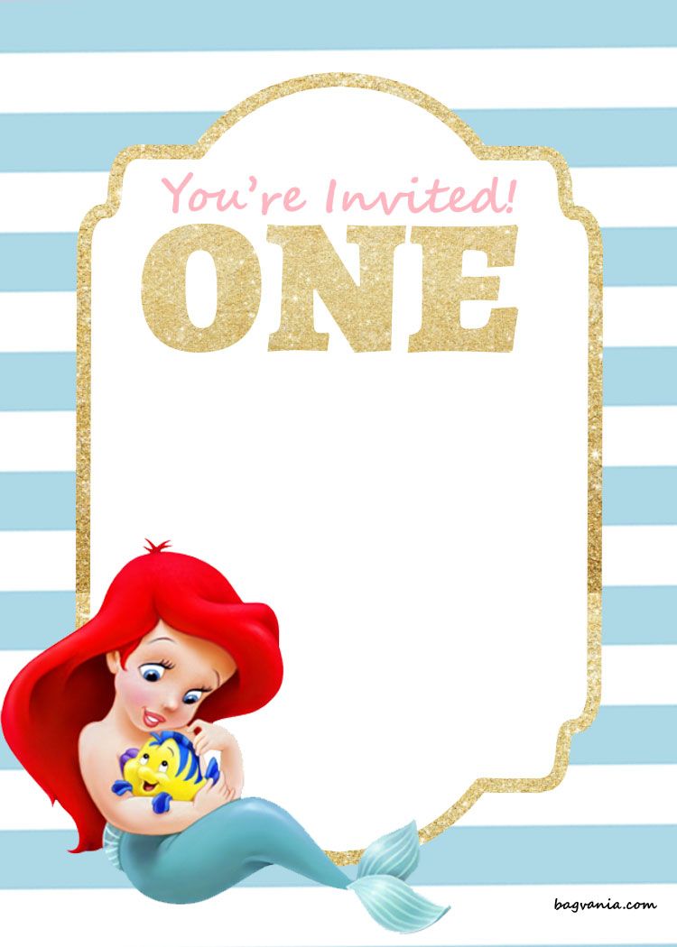 Detail Ariel Birthday Invitation Template Nomer 40