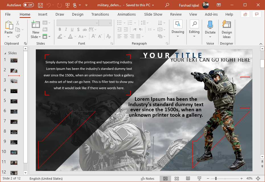 Detail Army Powerpoint Template Nomer 15