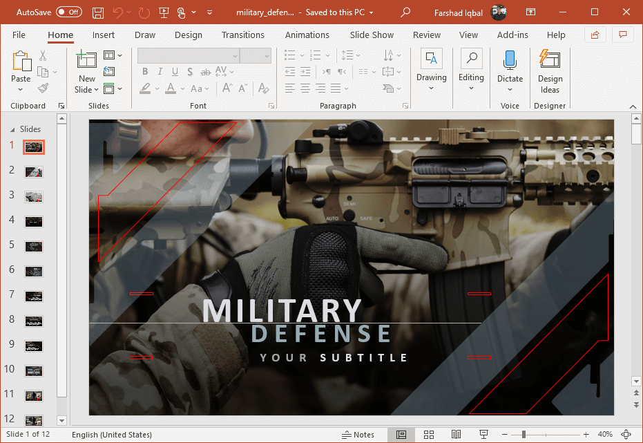 Detail Army Powerpoint Template Nomer 19