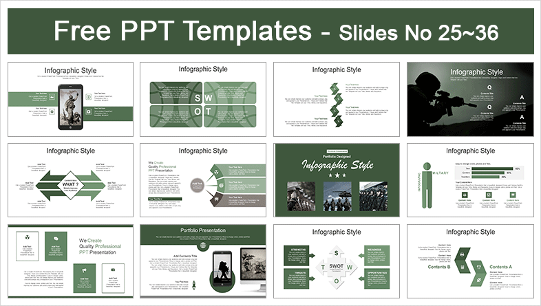 Detail Army Powerpoint Template Nomer 36