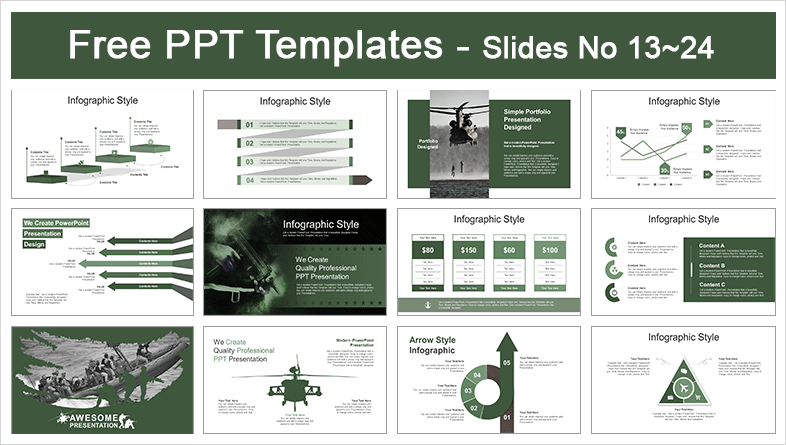Detail Army Powerpoint Template Nomer 42