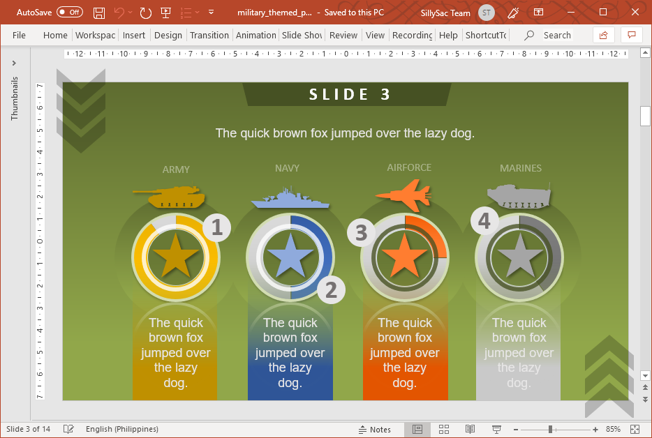Detail Army Powerpoint Template Nomer 48