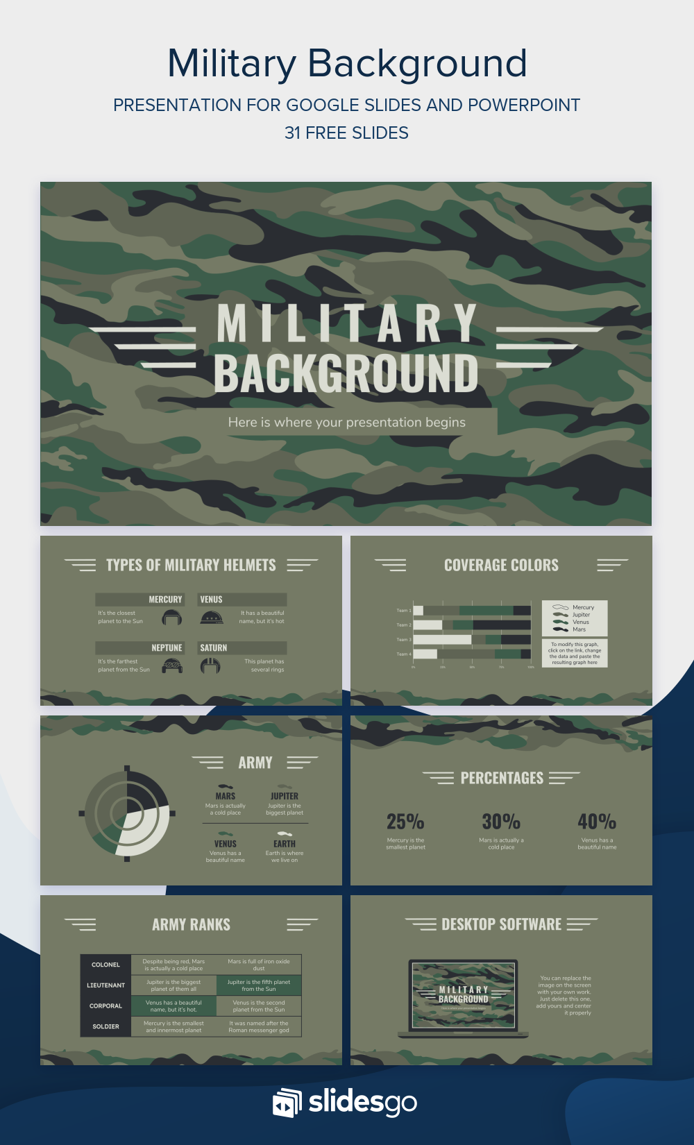 Detail Army Powerpoint Template Nomer 49