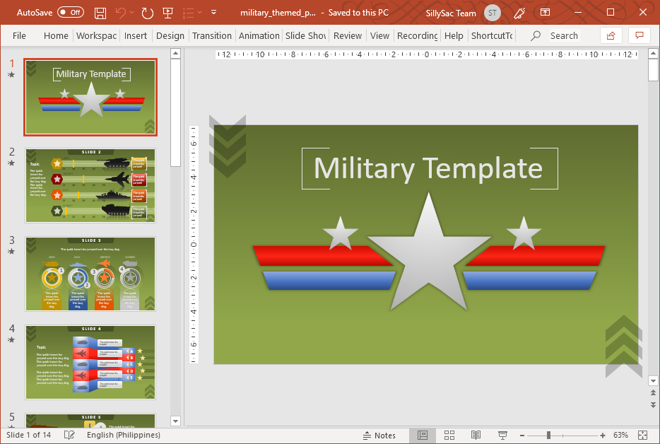 Detail Army Powerpoint Template Nomer 51