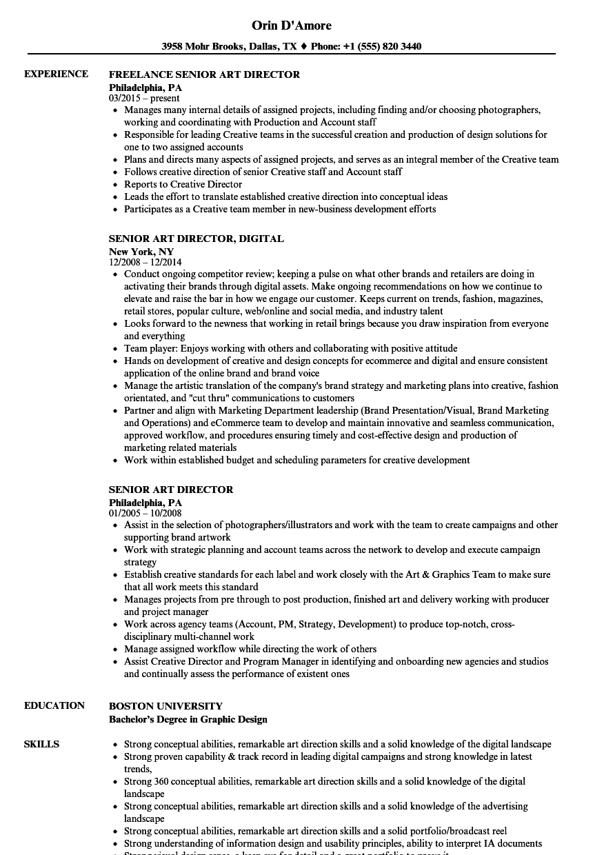 Detail Art Director Job Description Template Nomer 18