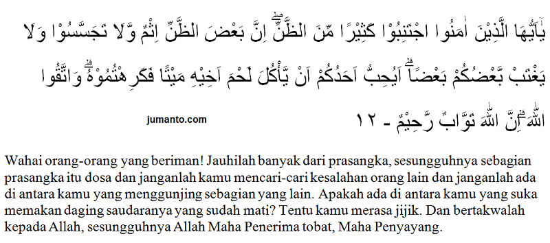 Detail Arti Dari Surat Al Hujurat Ayat 12 Nomer 3