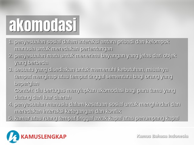 Arti Kata Akomodasi - KibrisPDR