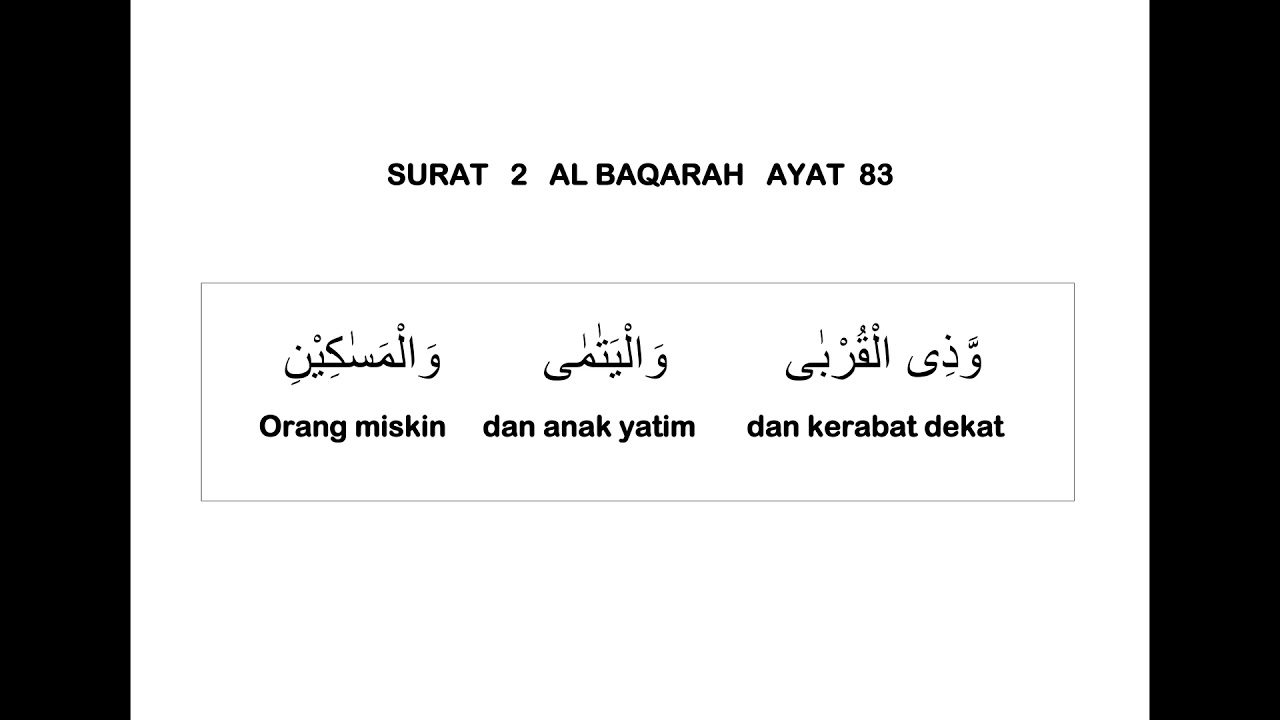 Detail Arti Perkata Surat Al Baqarah Ayat 83 Nomer 3