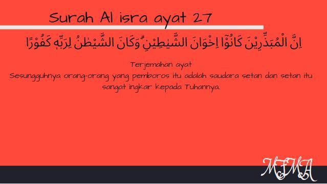 Detail Arti Perkata Surat Al Isra Ayat 27 Nomer 41