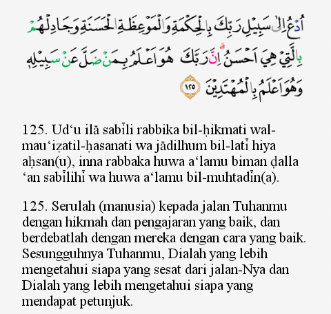 Detail Arti Perkata Surat An Nahl Ayat 125 Nomer 9