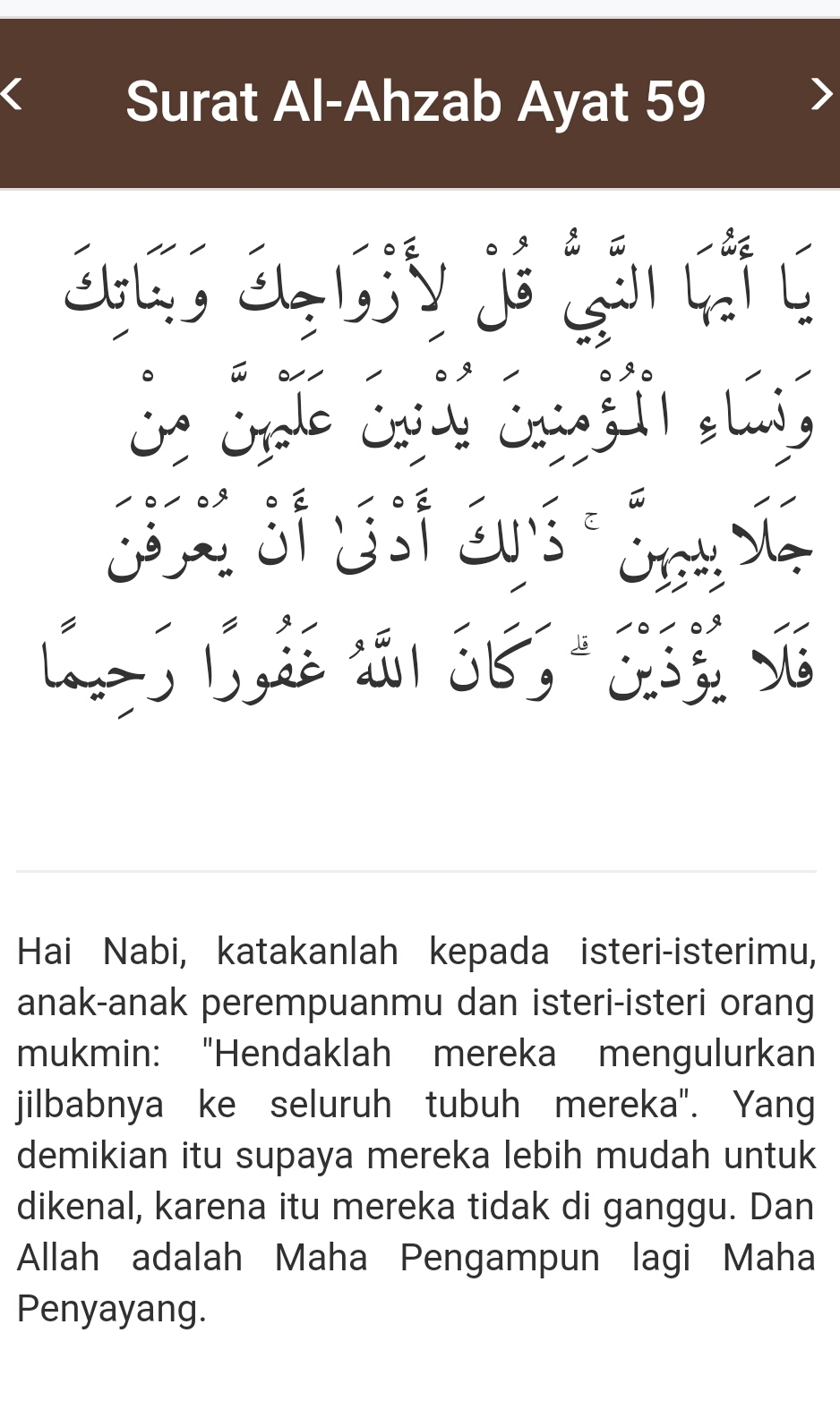 Detail Arti Surat Al Ahzab 59 Nomer 16