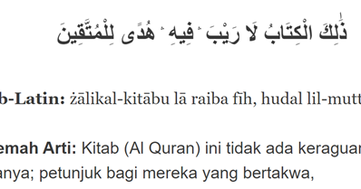 Detail Arti Surat Al Baqarah Ayat 2 Nomer 9