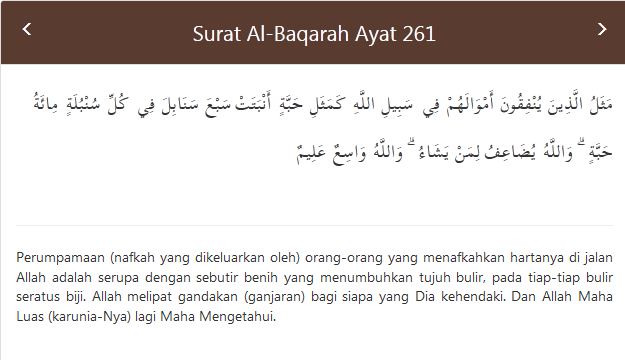 Detail Arti Surat Al Baqarah Ayat 261 Nomer 2