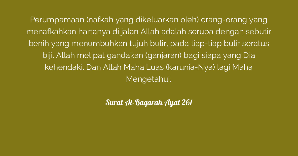 Detail Arti Surat Al Baqarah Ayat 261 Nomer 23