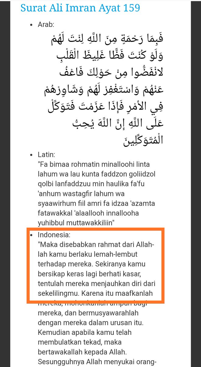 Detail Arti Surat Al Imran Ayat 159 Nomer 27