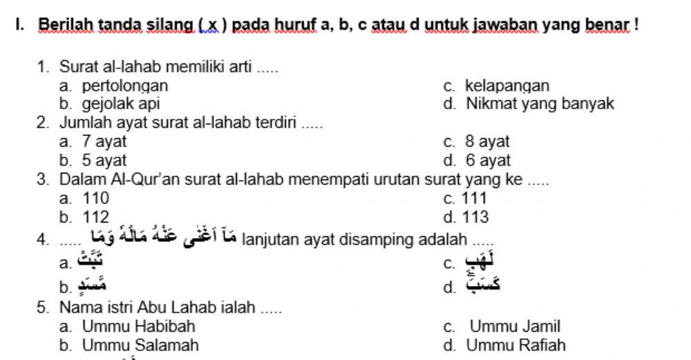 Detail Arti Surat Al Lahab Ayat 1 Sampai 5 Nomer 37