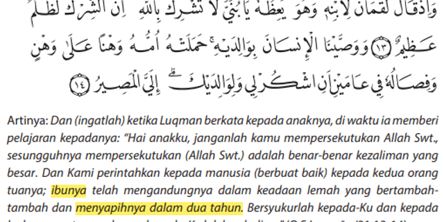 Detail Arti Surat Al Luqman Ayat 14 Nomer 9