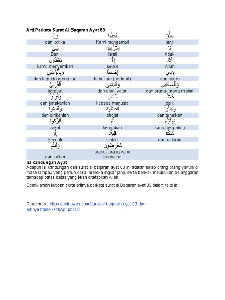 Detail Arti Surat Al Luqman Ayat 14 Perkata Nomer 9