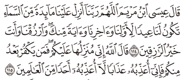 Detail Arti Surat Al Maidah Ayat 114 Nomer 11