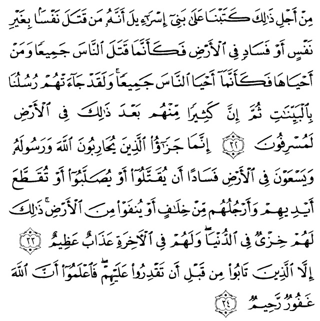 Detail Arti Surat Al Maidah Ayat 32 Nomer 45