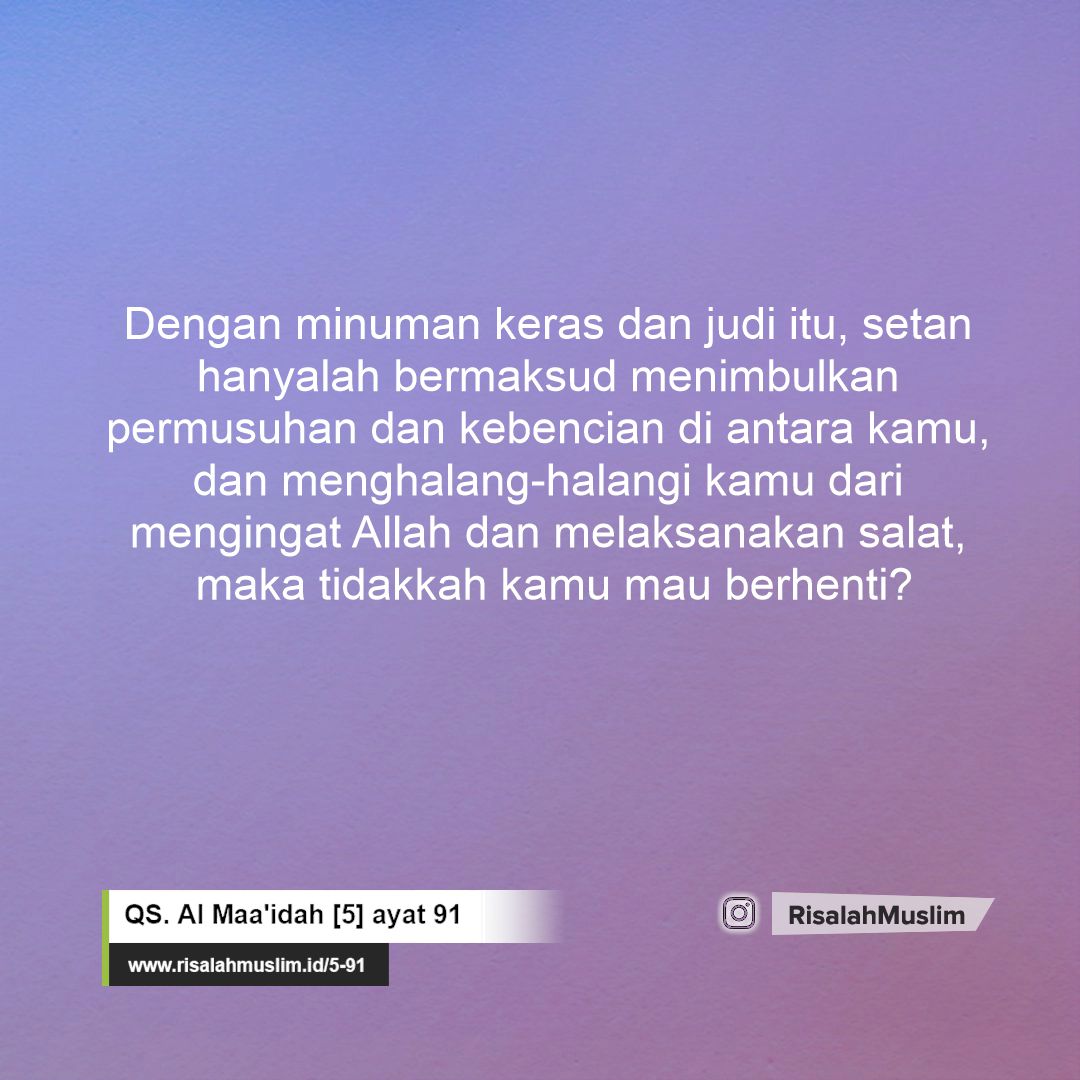 Detail Arti Surat Al Maidah Ayat 90 91 Nomer 21