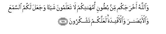 Detail Arti Surat An Nahl Ayat 78 Nomer 12