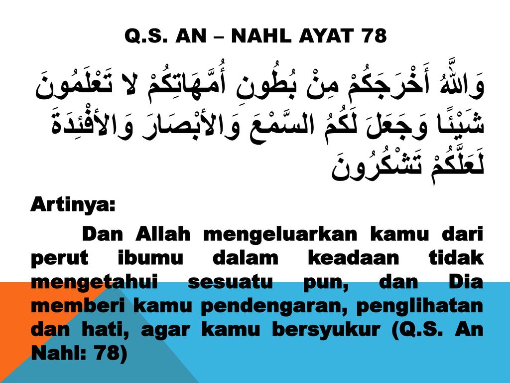 Detail Arti Surat An Nahl Ayat 78 Nomer 18