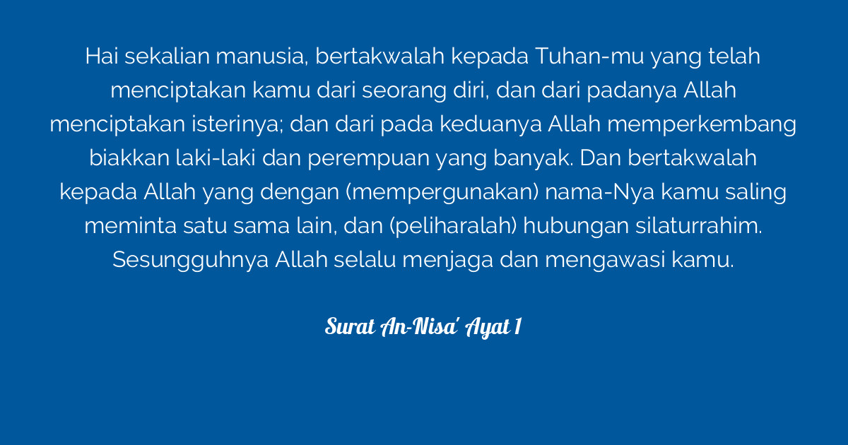 Detail Arti Surat Annisa Ayat 1 Nomer 4