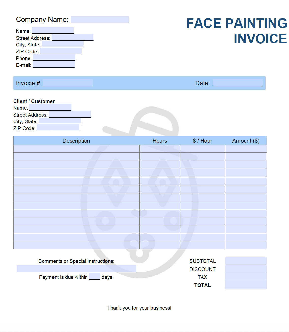 Download Artist Invoice Template Nomer 3
