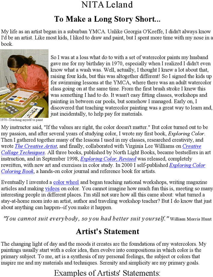 Detail Artist Statement Template Nomer 41
