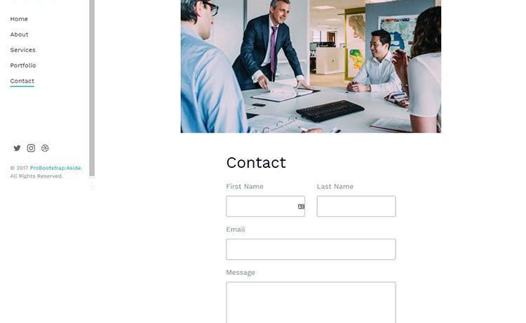 Detail Aside Bootstrap Template Nomer 2