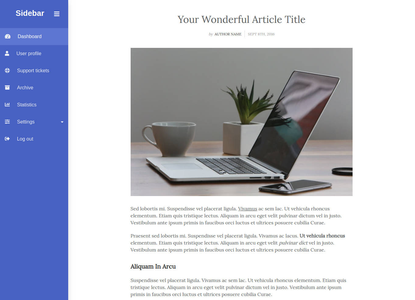 Detail Aside Bootstrap Template Nomer 29