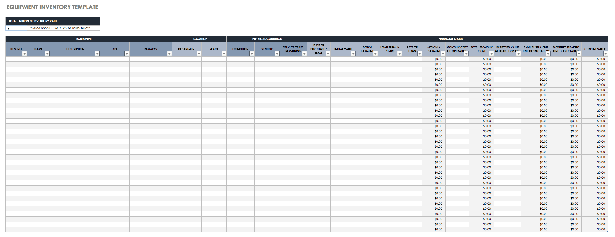 Detail Asset Management Spreadsheet Template Free Nomer 32