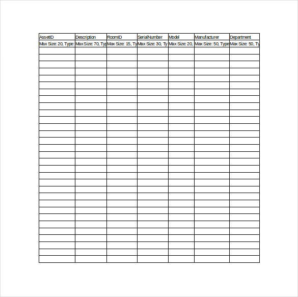 Detail Asset Management Spreadsheet Template Free Nomer 5