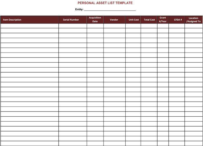 Detail Asset Template Excel Nomer 28