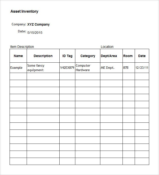 Detail Asset Template Excel Nomer 34