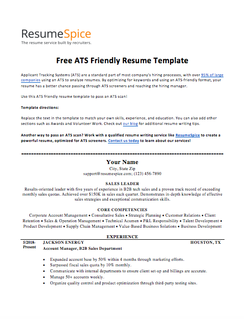 Detail Ats Friendly Resume Template Nomer 54