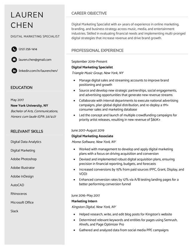 Detail Ats Friendly Resume Template Free Nomer 18