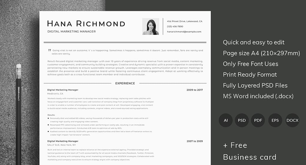 Detail Ats Friendly Resume Template Free Nomer 20