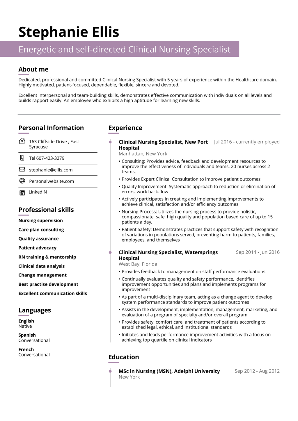 Detail Ats Friendly Resume Template Free Nomer 38