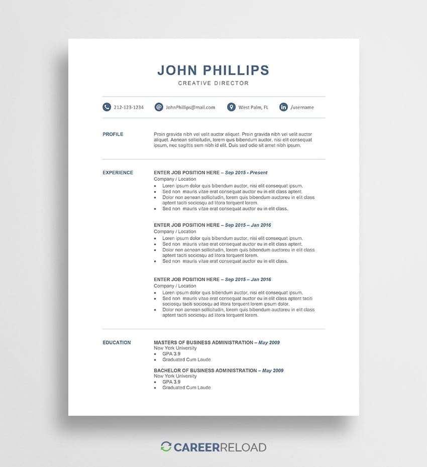 Detail Ats Friendly Resume Template Free Nomer 9