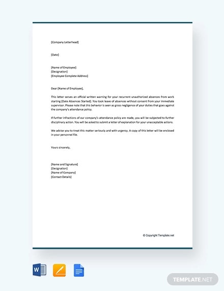 Attendance Letter Template - KibrisPDR